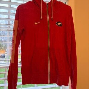 Nike Red Full-Zip Hoodie with Emblem